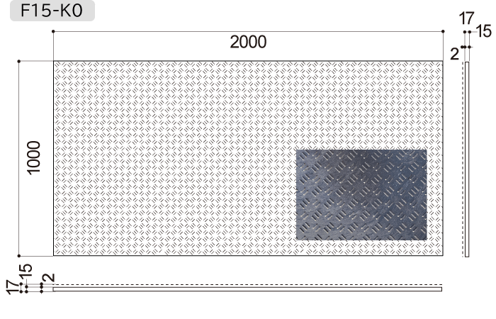 1m×2m 接続穴なし